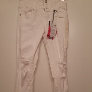White ripped jeans